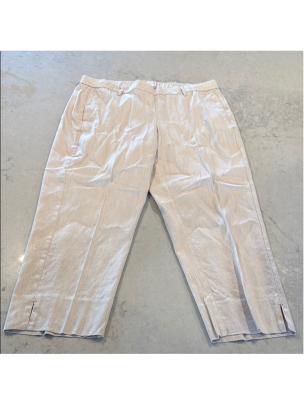 J Jill Linen Stretch Pants Light Tan Large Petite